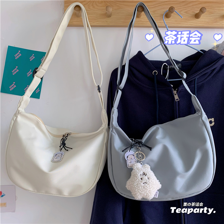 韩国ins软妹单肩包简约纯色少女