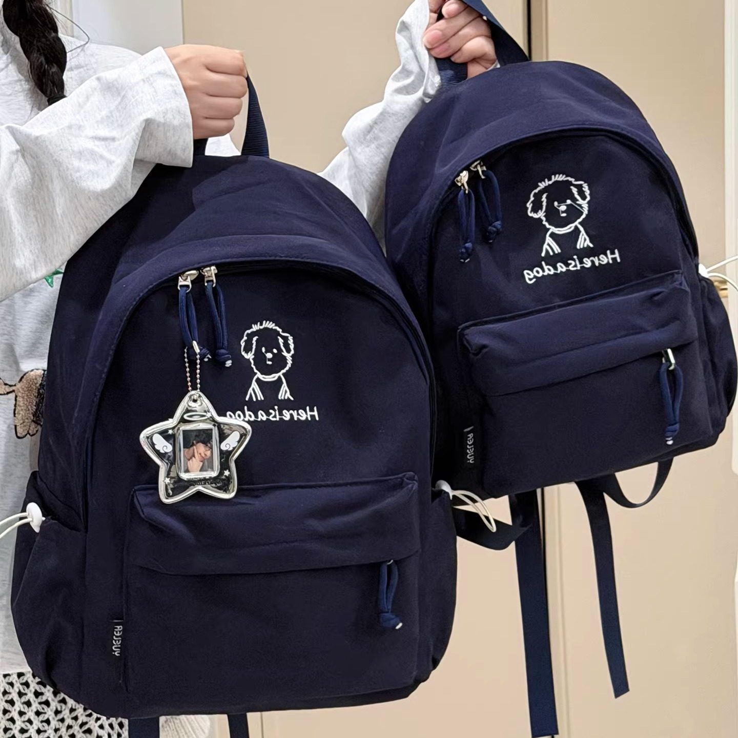 韩系ins可爱小狗双肩包女 初高中女生学生小书包轻便旅行休闲背包