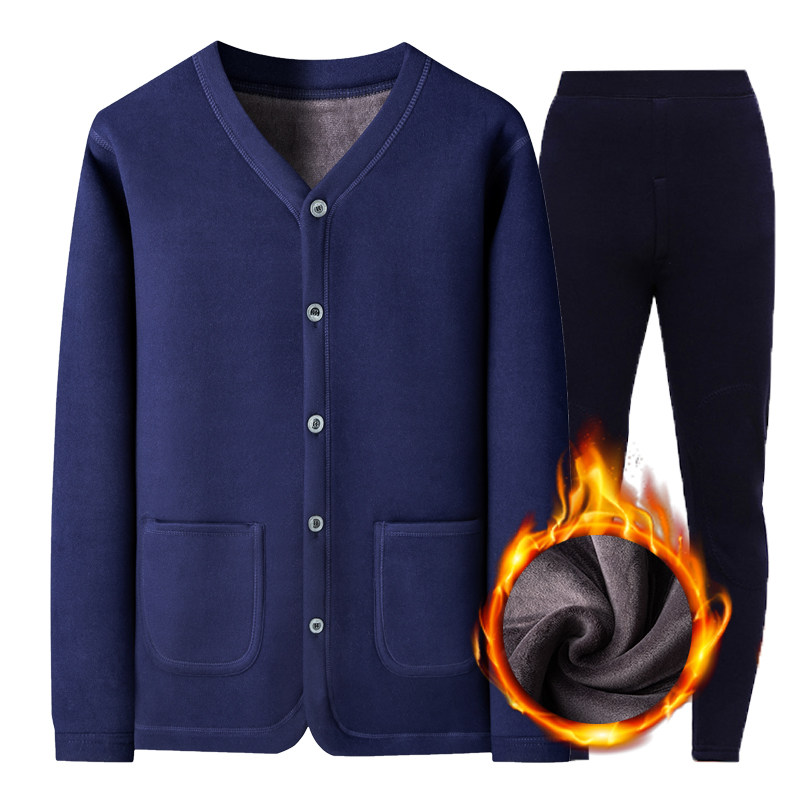 中年男士加绒加厚小棉袄冬季男立领棉衣外套中老年棉服老人爸爸装