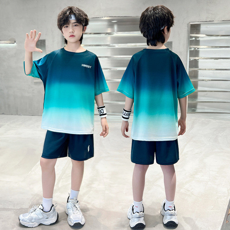 男童夏装套装速干篮球服2025新款儿童夏季薄款中大童男孩运动球衣