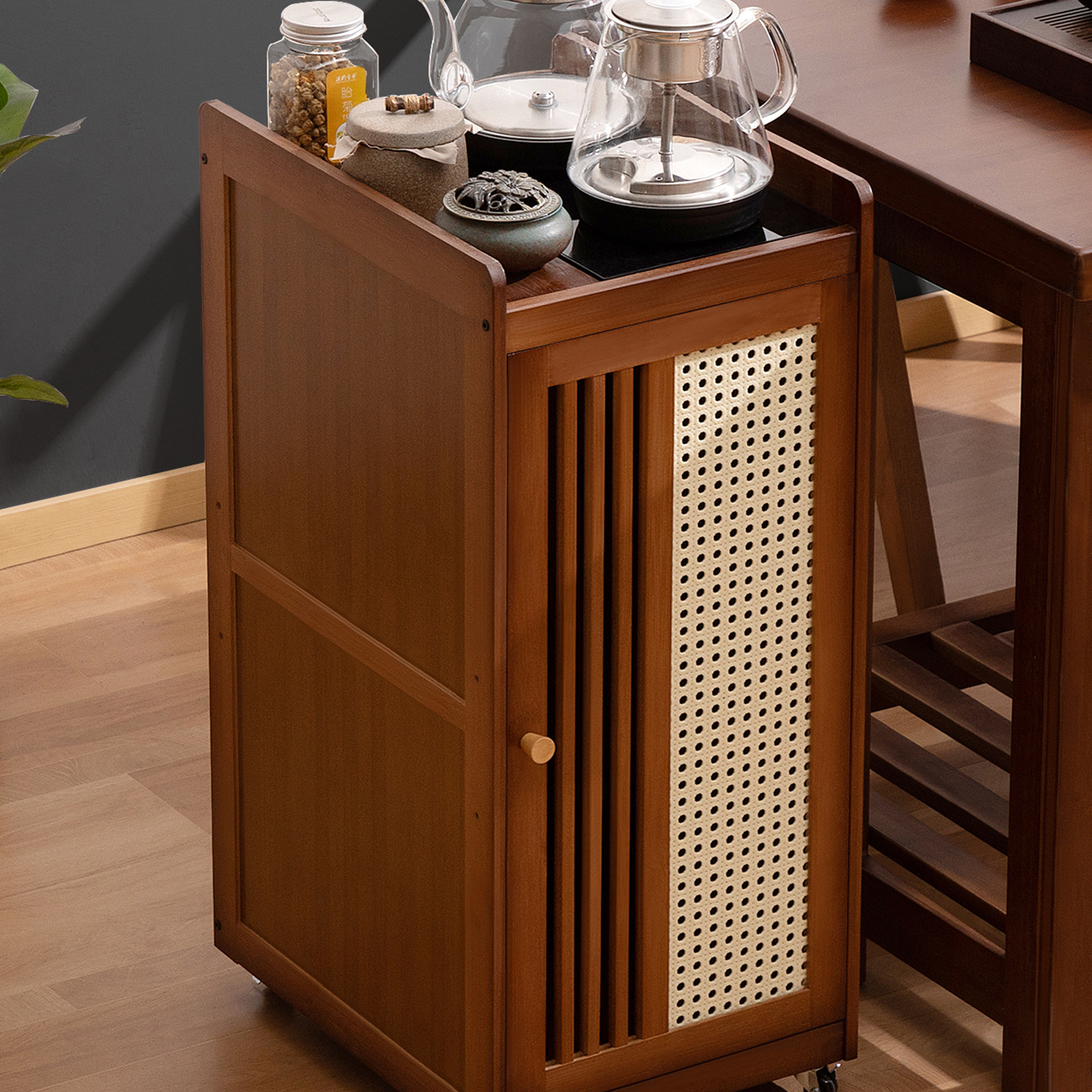 简约室内可移动茶桌茶台新中式