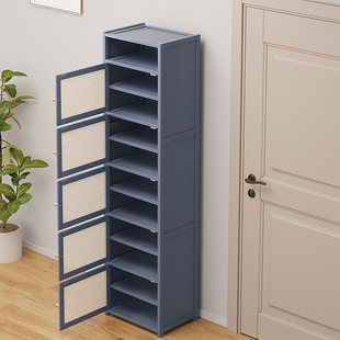 家用门口多层大容量鞋柜窄款小型简约入户置物架透气立式置地收纳