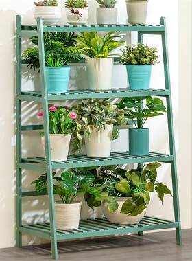 实木储物架花架多层室内阳台客厅Pothos落地装饰简单植物花盆架