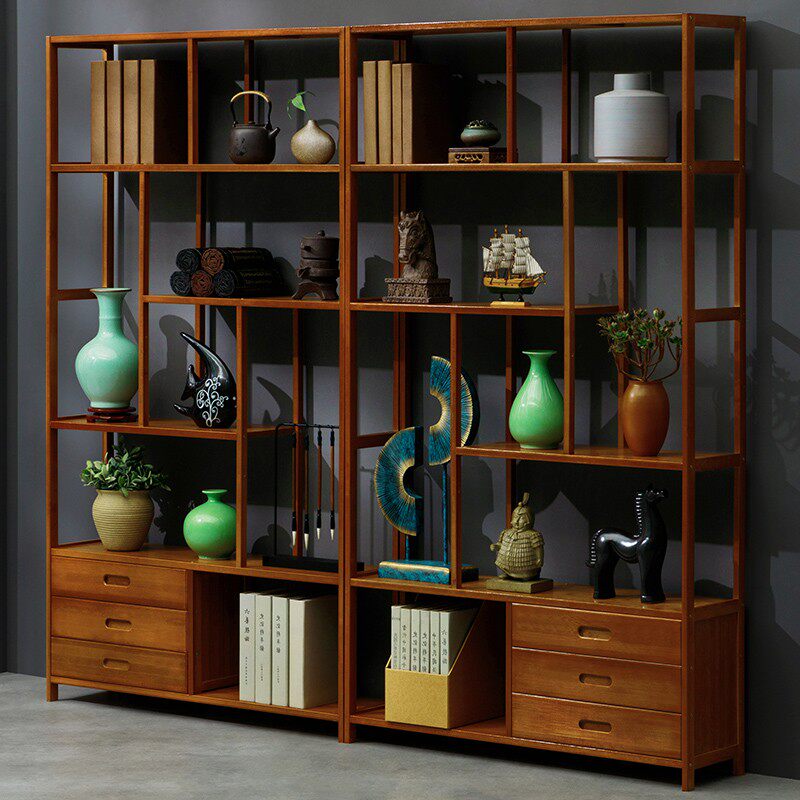 博古架实木新中式多宝阁茶叶展示柜博古摆件柜茶具置物架客厅书架,住宅家具,多宝格/博古架,淘宝优惠券,粉丝福利购,淘宝优惠卷