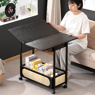 移动茶几边几沙发侧边储物柜客厅家用小户型收纳中古推车折叠桌子