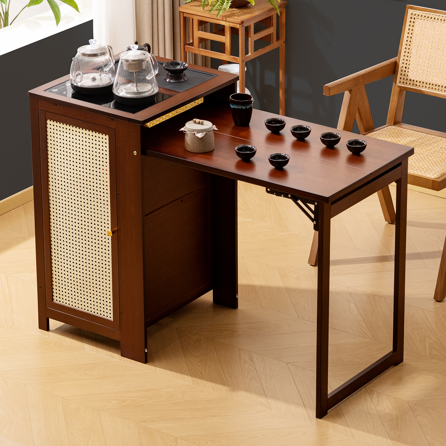 轻奢折叠茶桌阳台小户型家用茶台