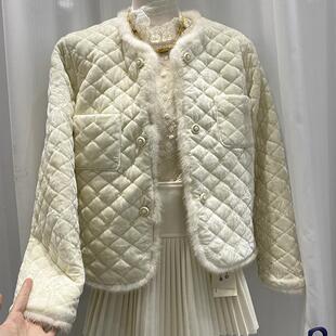 捡漏！金丝绒羽绒服女轻奢水貂毛上衣冬季轻薄保暖白鸭绒外套
