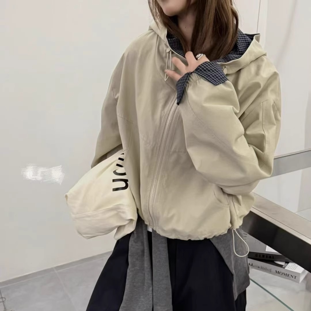 美式复古细条纹格子内里夹克外套