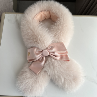 皮毛阁龙心平替真毛狐狸毛围脖吸扣毛领围巾冬季保暖日韩百搭