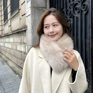 龙心平替真毛狐狸毛围脖吸扣毛领围巾冬季保暖日韩百搭65厘米
