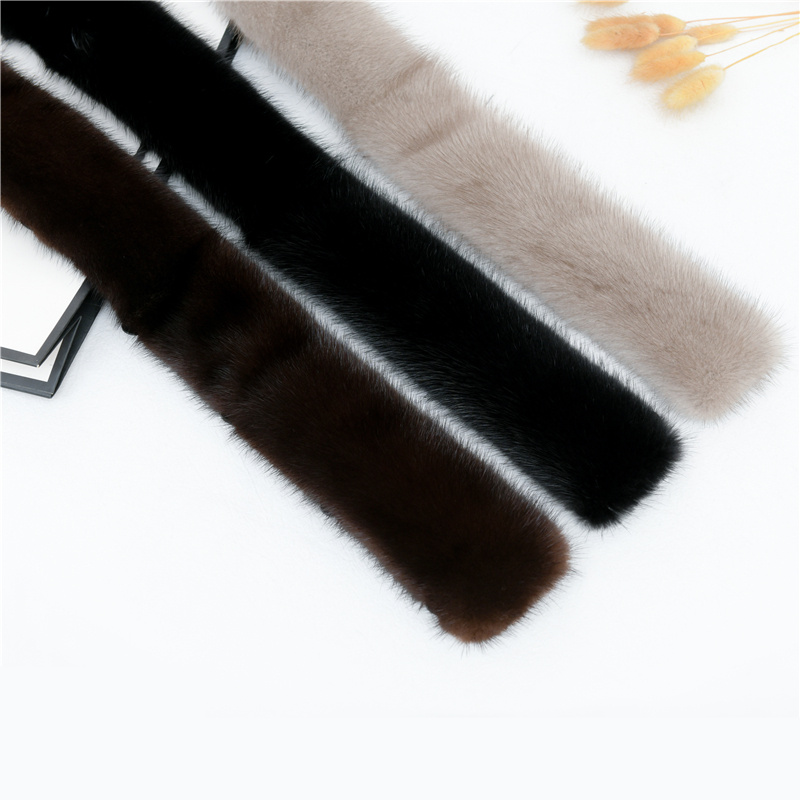 进口真水貂毛领子立领冬季毛皮草