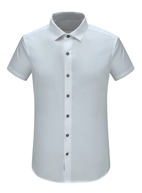 F3602恺夏季男式短袖衬衫 棉百搭商务休闲上衣 白色免烫