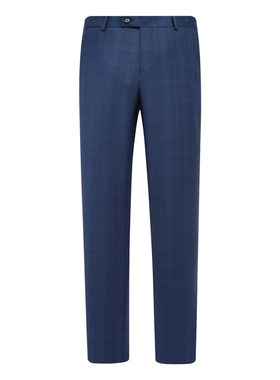 Y1493路春秋男式西裤 绵羊毛中腰修身商务休闲长裤 蓝色