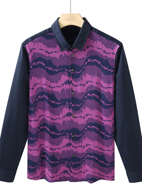 CA156 机场货 卡春秋男式长袖衬衫针织衫 弹力休闲商务上衣 紫色