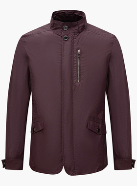 DN32斯D博N春秋厚度男式夹克 直排扣立领舒适休闲外套 红色