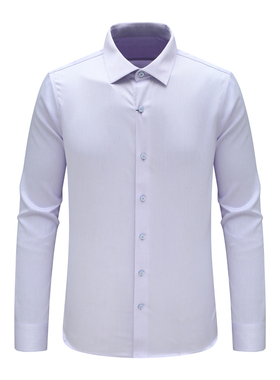 F3675恺春秋男式长袖衬衫 棉百搭商务休闲上衣免烫 淡紫色