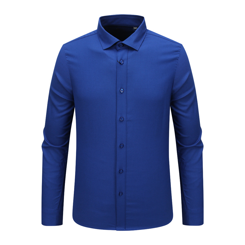 Y1347路男式春秋长袖衬衫 羊毛百搭商务休闲上衣弹力