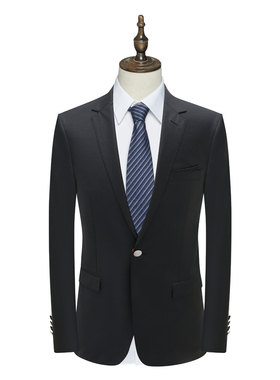 AB970邦纳男式春秋西服 一粒扣后中开衩商务休闲西装 黑色28971