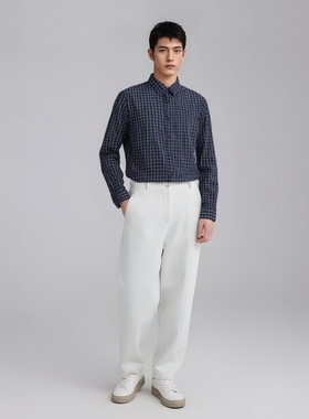 CA224 机场货 卡春秋男式长袖针织衬衫 棉开衫休闲商务弹力 深蓝