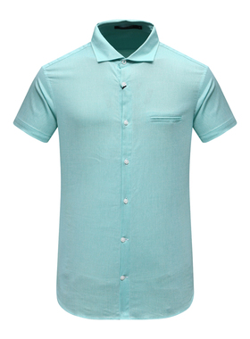 SF182路男式夏季短袖衬衫 棉百搭时尚商务休闲上衣