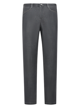 AB1254邦纳春秋厚度男式牛仔裤 棉中腰修身商务休闲长裤 深灰色