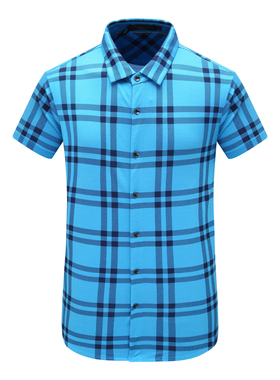 SF123圣梵男式夏季短袖T恤 桑蚕丝翻领开衫休闲商务上衣