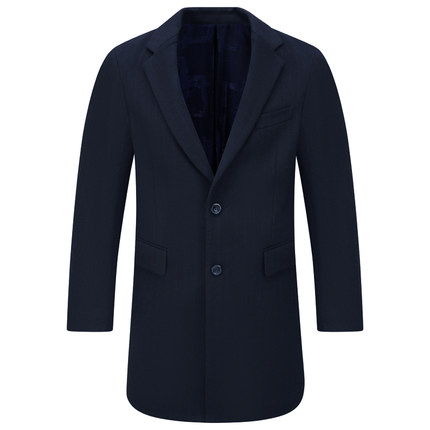 Y1236路易牌秋冬男式毛呢大衣 绵羊毛直排扣保暖防风外套时尚都市