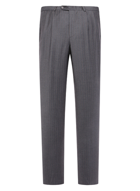 SA99萨BA蒂N春秋男式西裤 羊毛中腰直筒商务休闲长裤 深灰色