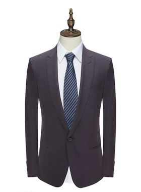 AS130奥 春秋男西服 羊毛一粒扣后中开衩商务西装外套 15Q030122