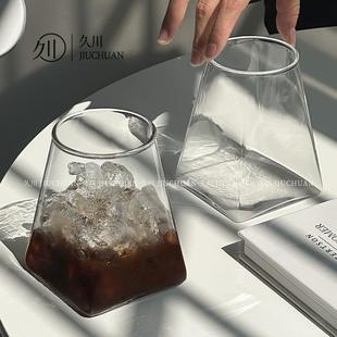 高鹏玻璃杯高级感咖啡杯设计感ins风商用水杯女生冰美式牛奶杯子