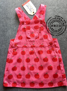 国内现货 英国高端小众Toby tiger女童装有机棉红苹果背带裙