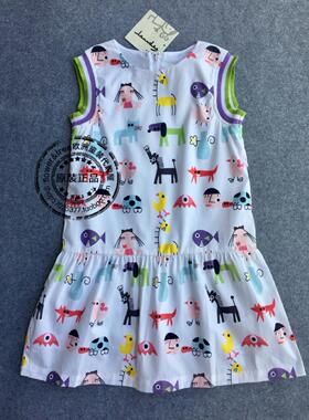 【国内现货西班牙正品lourdes女童装夏纯棉超美印花连衣裙
