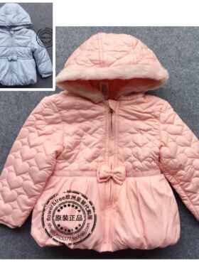 【国内现货】德国正品C＆A女童装秋冬蝴蝶结加绒防寒服棉服外套