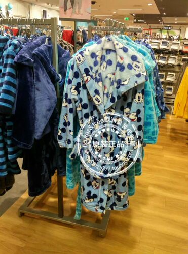 现货 德国正品C家秋冬男童迪斯尼米奇珊瑚绒浴袍睡衣家居服