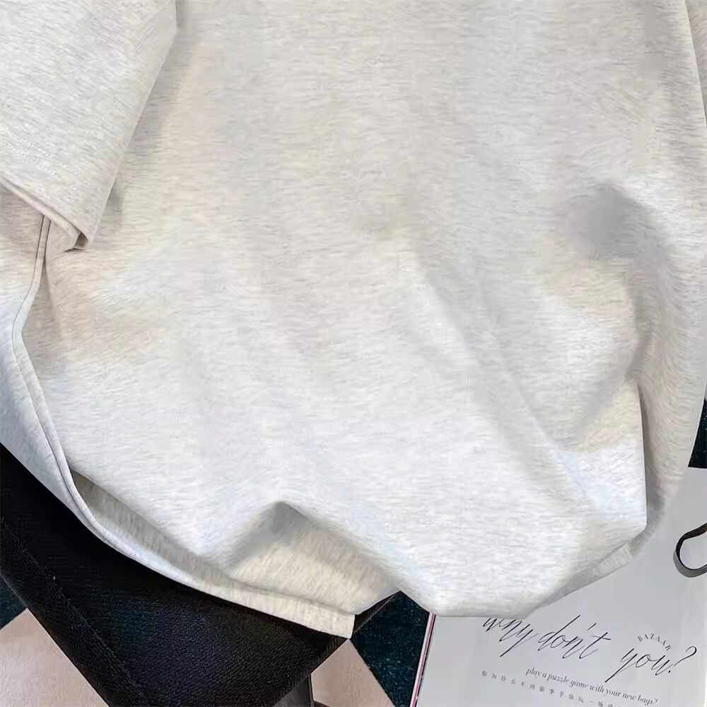 T恤女夏装短袖韩风chic辣妹宽松纯色设计感情侣装小众上衣服潮ins