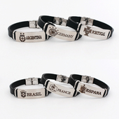 球迷纪念用品皇马巴萨尤文AC米兰巴西阿根廷法国运动硅胶手环腕带