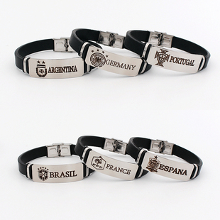 球迷纪念用品皇马巴萨尤文AC米兰巴西阿根廷法国运动硅胶手环腕带