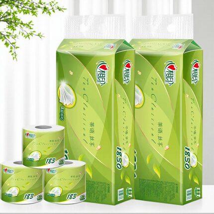 心相印丝享茶语183克20卷4层空芯纸巾厕所卷纸无香家用卫生纸卷纸
