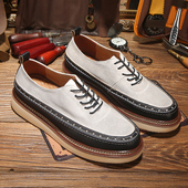 2025新款 真皮潮流英伦风复古低帮马丁靴 男拼接休闲大头皮鞋 工装 鞋