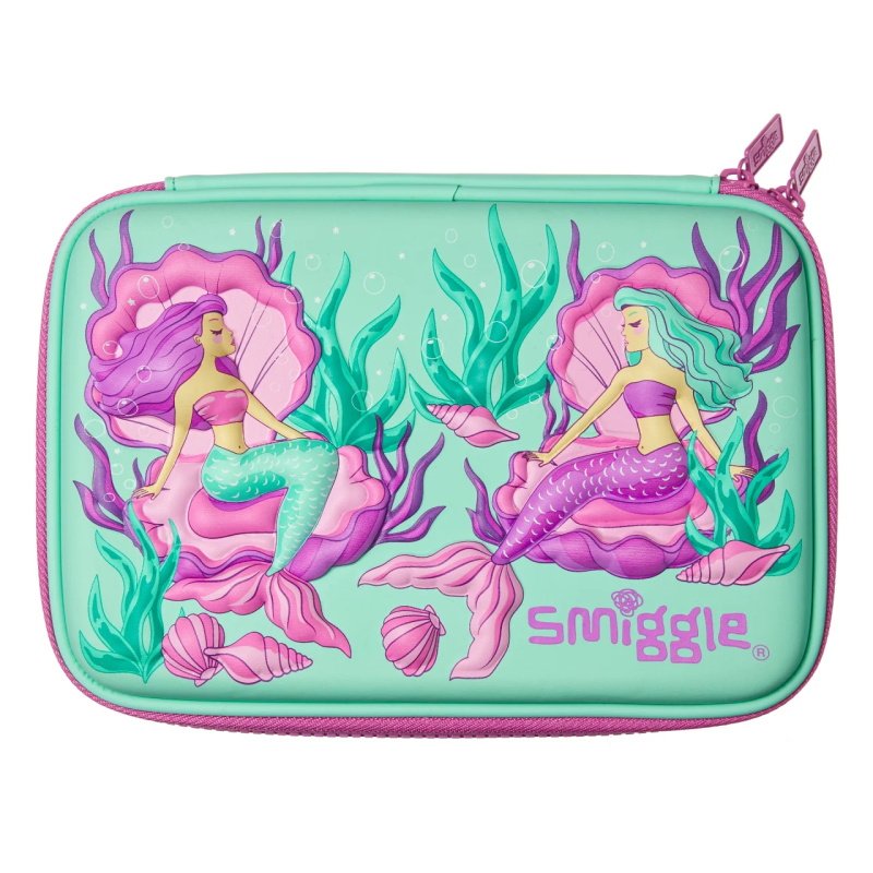 现货包邮澳洲smiggle 新款粉色卡通硬顶拉链学生铅笔盒儿童文具盒