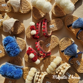 Thailand ins风欧美度假sand 泰国手工草编鞋 网红毛球拖鞋 流苏拖鞋