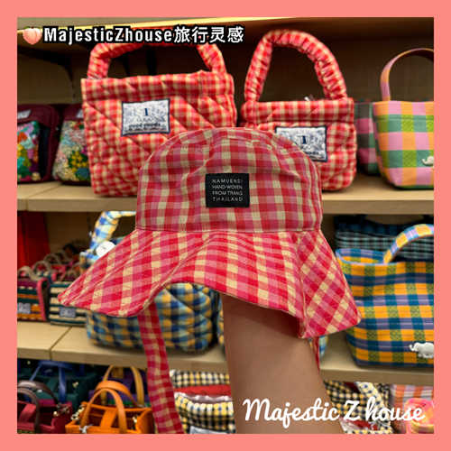 小众帽goodgoods大帽檐彩色格纹