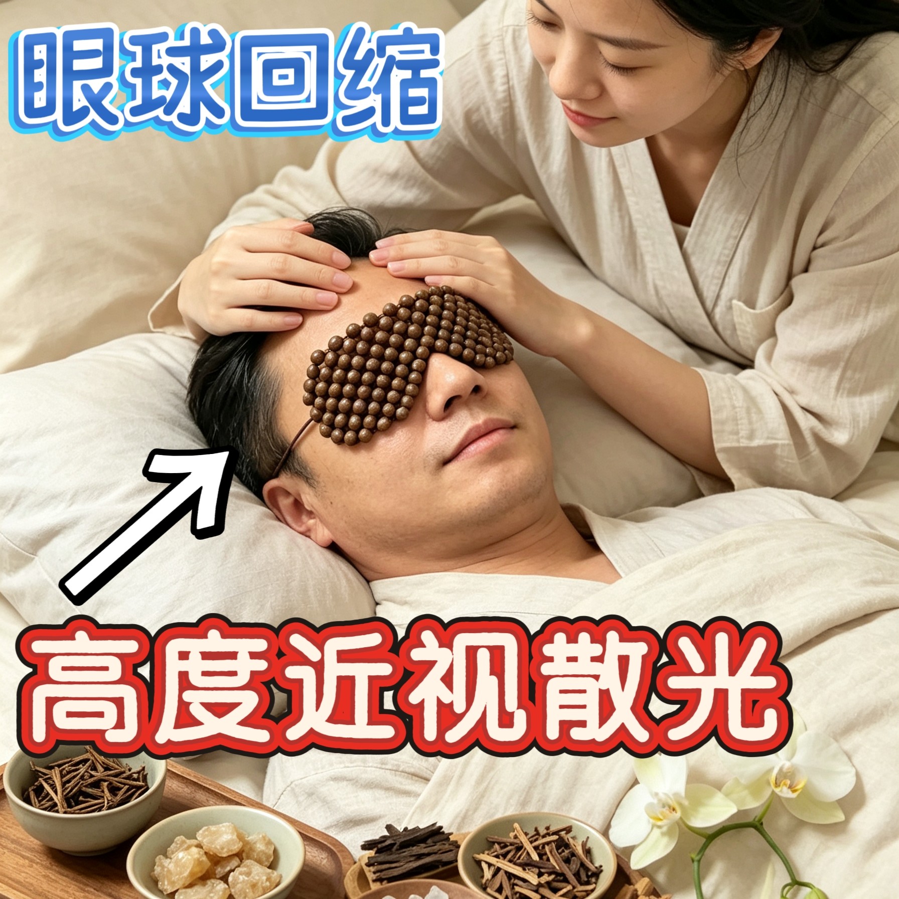 成人专用配方眼轴眼球回缩磁石疗眼镜中草本眼罩近视散光老花重影