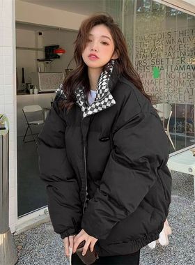 冬季新款羽绒棉服女BF风宽松立领短款棉衣棉袄韩版加厚面包服大码
