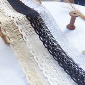 宽3.5cm黑米漂白本色蕾丝棉线花边DIY手工娃衣洛丽塔服装 辅料