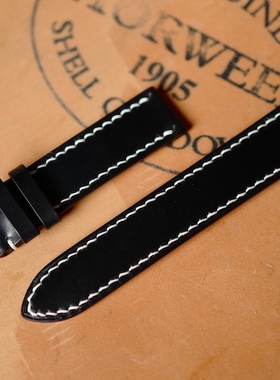 美国HORWEEN 霍尔文马臀皮 黑色马臀 水鬼 迪通拿 表带 现货 20mm