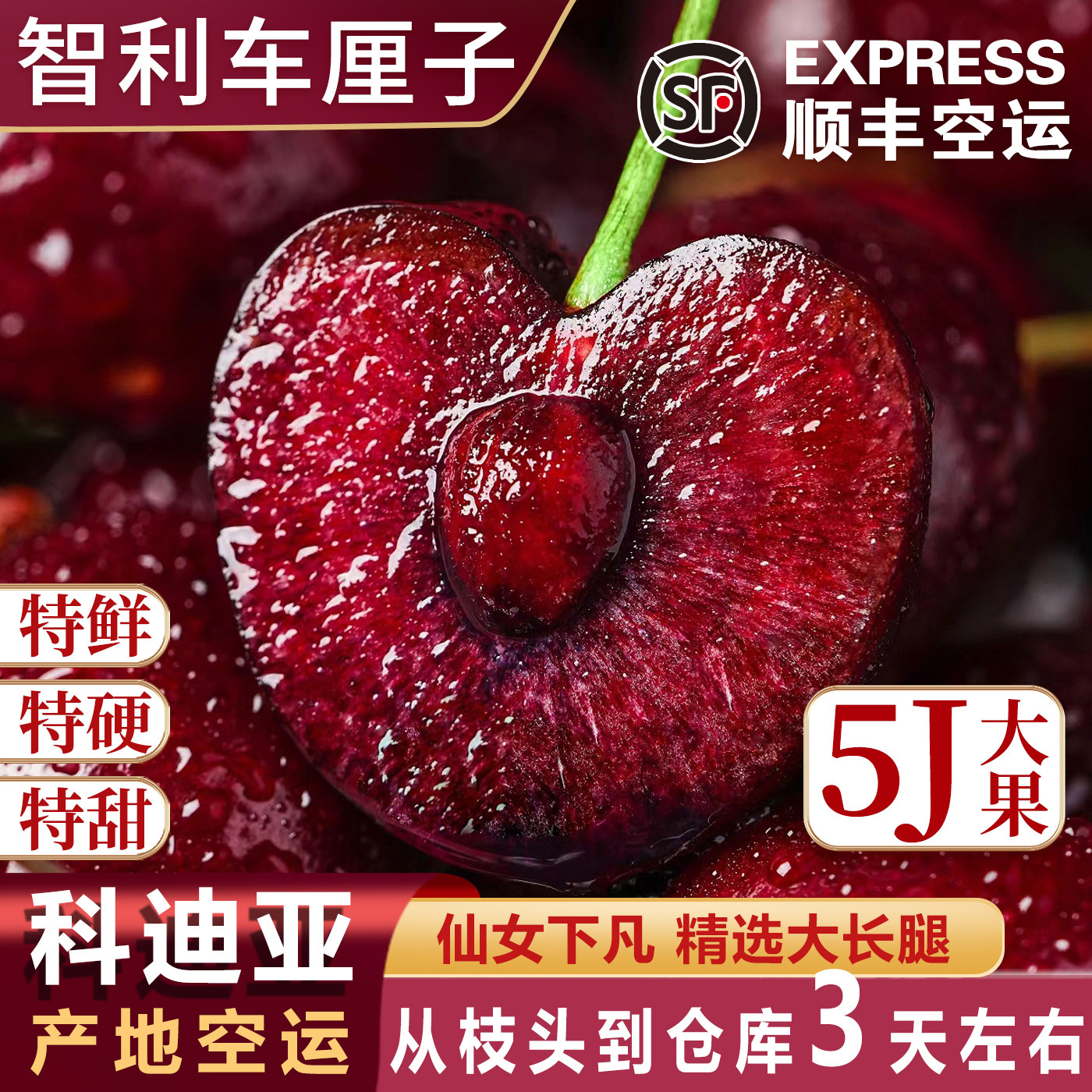 5j智利车厘子进口科迪亚新鲜水果大黑樱桃瑞礼盒吉娜原箱4j空运6j,水产肉类/新鲜蔬果/熟食,车厘子/樱桃,淘宝优惠券,粉丝福利购,淘宝优惠卷