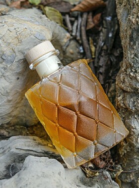 精致菱形花纹瓶子好看的小酒瓶冷萃咖啡分装酒坛密封ins风密封罐