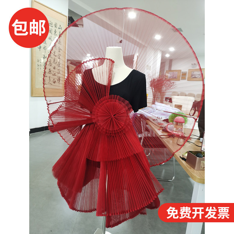 大风琴褶皱硬网纱手工婚礼造型纱