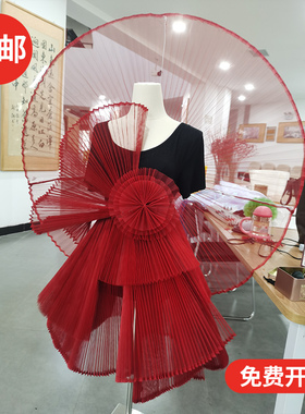 大风琴百褶手工DIY硬网纱面料硬挺造型毕业设计师舞台装饰布料新